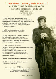 Birželio 17-oji – Aukštaitijos partizanų vado Antano Slučkos-Šarūno šimtmečio diena
